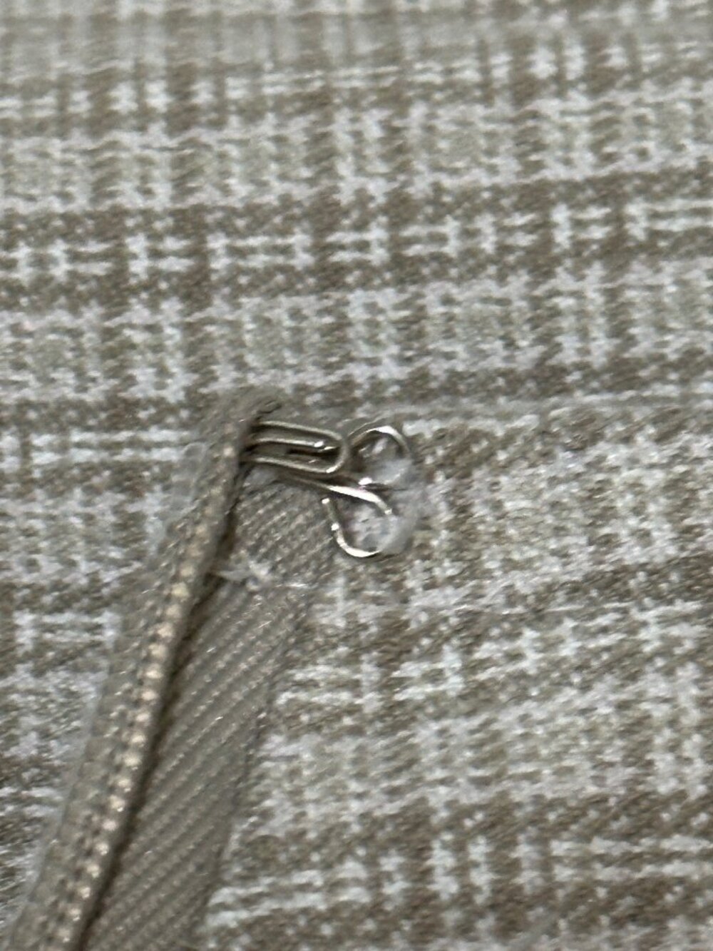 Vintage 90s Express Bleus Comfort Stretch Micro-Plaid Shorts - Tan & Cream - 7/8 - Picture 7 of 10